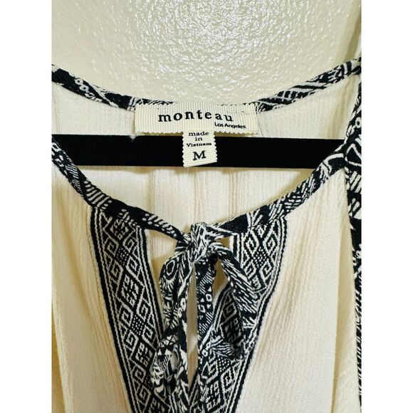 Monteau Women's Racer Back Sleeveless Top With Tribal Design Size M - Picture 2 of 4